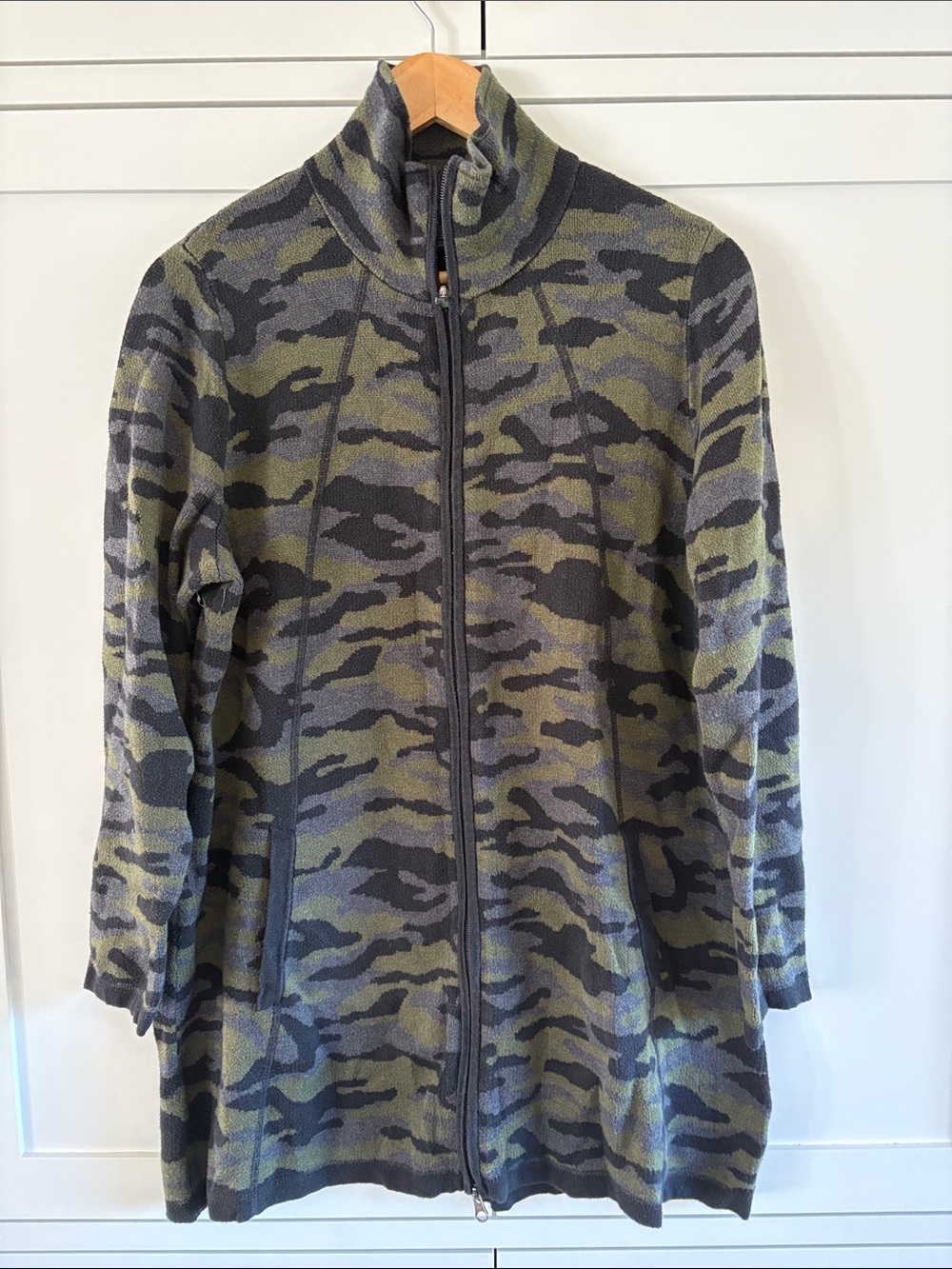 Cynthia Rowley Active Camouflage Zip-Up Jacket Sweater Plus 1X